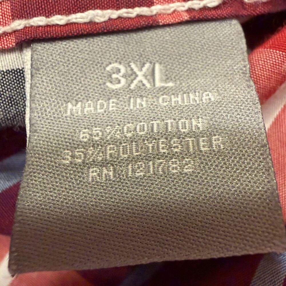 Plaid Button Up Shirt Patchwork Short Sleeve Dual… - image 12